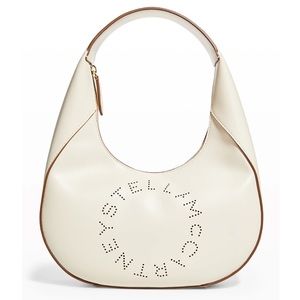 NWT STELLA MCCARTNEY Small Perforated Logo Alter Leather Hobo Bag